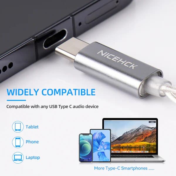 NiceHCK SP4 Type-C кабель с ЦАП усилителем для IEM и смартфонов